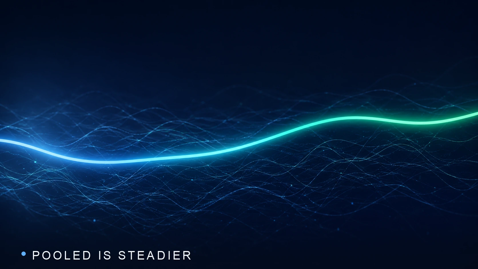 Many faint, jittery threads of light with one smooth, bright line gliding steadily above them.